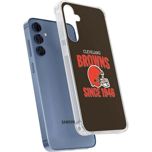 NFL Cleveland Browns Helmet Galaxy A55 5G Clear Case