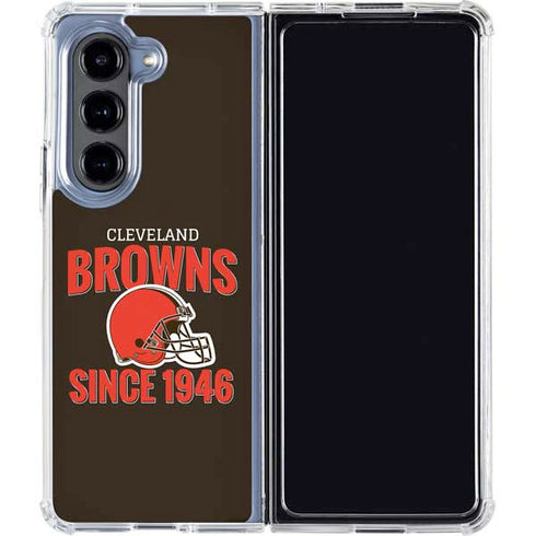 NFL Cleveland Browns Helmet Galaxy Z Fold5 5G Clear Case