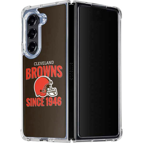 NFL Cleveland Browns Helmet Galaxy Z Fold5 5G Clear Case