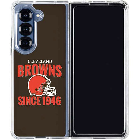 NFL Cleveland Browns Helmet Galaxy Z Fold6 Clear Case