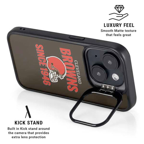 NFL Cleveland Browns Helmet iPhone 15 Plus Kickstand Case