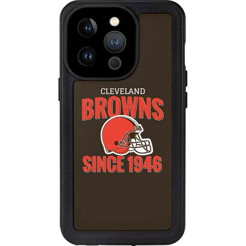 NFL Cleveland Browns Helmet iPhone 15 Pro Waterproof Case