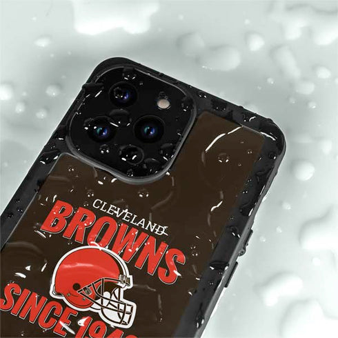 NFL Cleveland Browns Helmet iPhone 15 Pro Waterproof Case