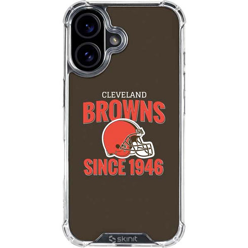 NFL Cleveland Browns Helmet iPhone 16 Plus Clear Case