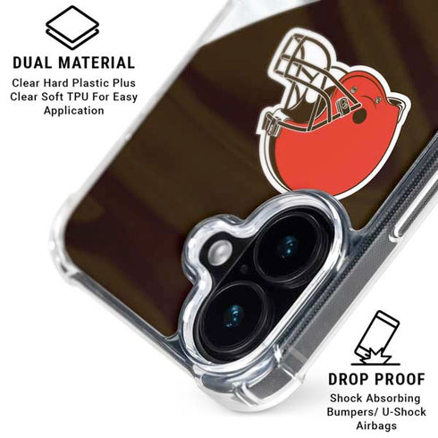 NFL Cleveland Browns iPhone 16 Plus Clear Case