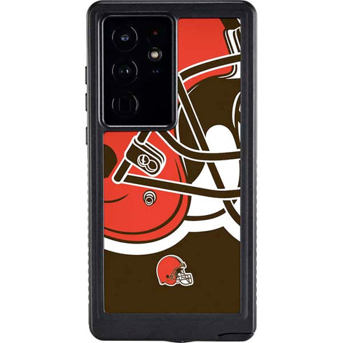 NFL Cleveland Browns Large Logo Galaxy S24 Ultra Waterproof Case