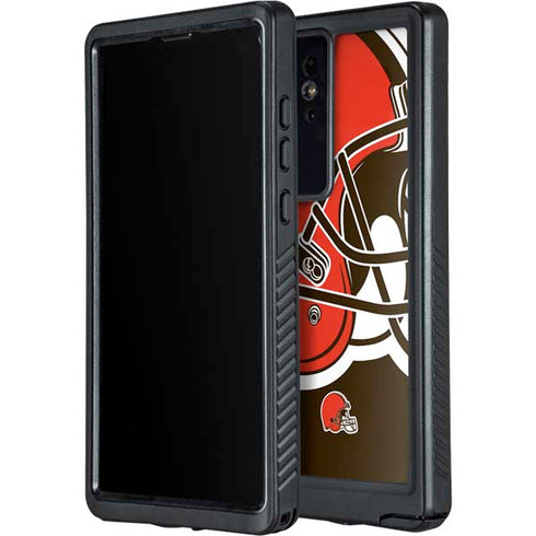 NFL Cleveland Browns Large Logo Galaxy S24 Ultra Waterproof Case