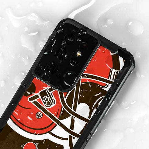 NFL Cleveland Browns Large Logo Galaxy S24 Ultra Waterproof Case