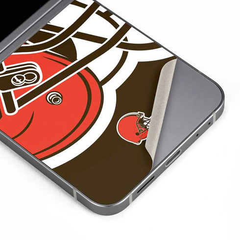 NFL Cleveland Browns Large Logo Galaxy Z Flip6 Skin