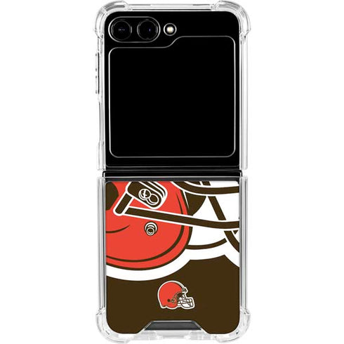 NFL Cleveland Browns Large Logo Galaxy Z Flip6 Clear Case
