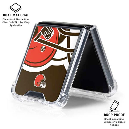 NFL Cleveland Browns Large Logo Galaxy Z Flip6 Clear Case