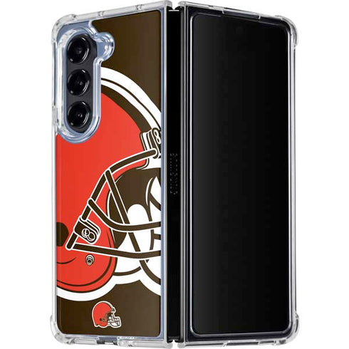 NFL Cleveland Browns Large Logo Galaxy Z Fold5 5G Clear Case