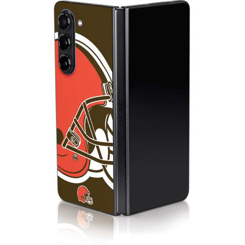 NFL Cleveland Browns Large Logo Galaxy Z Fold5 5G Skin