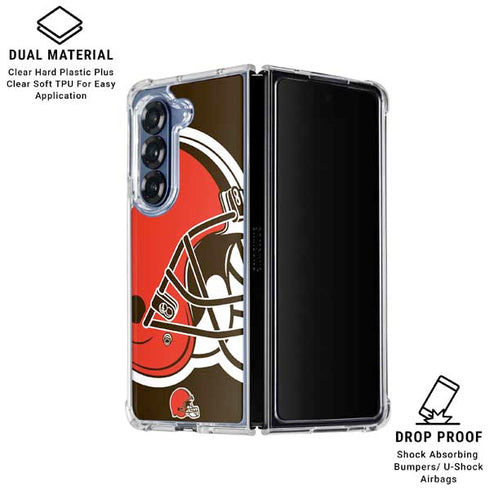 NFL Cleveland Browns Large Logo Galaxy Z Fold6 Clear Case