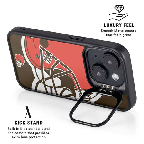 NFL Cleveland Browns Large Logo iPhone 15 Kickstand Case