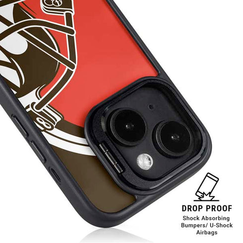 NFL Cleveland Browns Large Logo iPhone 15 Kickstand Case