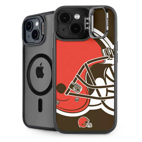 NFL Cleveland Browns Large Logo iPhone 15 Plus Kickstand Case