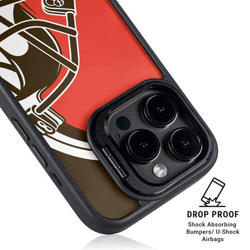 NFL Cleveland Browns Large Logo iPhone 15 Pro Max Kickstand Case