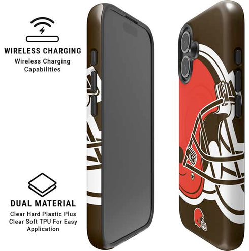 NFL Cleveland Browns Large Logo iPhone 16 Magsafe Impact Case