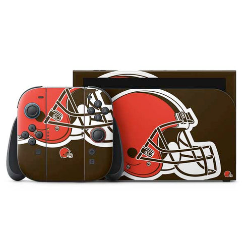 NFL Cleveland Browns Large Logo Nintendo Switch 2 (2025) with Joy-Con Skin