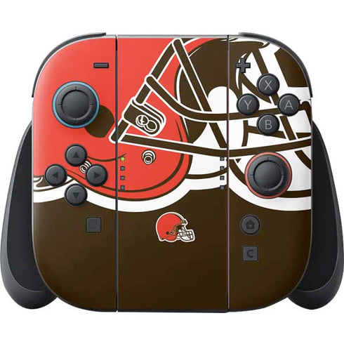 NFL Cleveland Browns Large Logo Nintendo Switch 2 (2025) Joy-Con Controller Skin