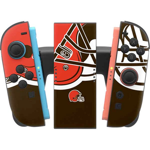 NFL Cleveland Browns Large Logo Nintendo Switch 2 (2025) Joy-Con Controller Skin