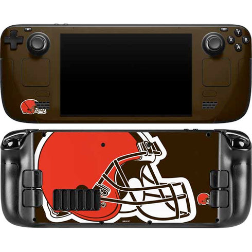 NFL Cleveland Browns Large Logo Steam Deck Handheld Gaming Computer OLED Skin