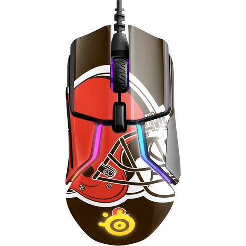 NFL Cleveland Browns Large Logo SteelSeries Rival 600 Gaming Mouse Skin