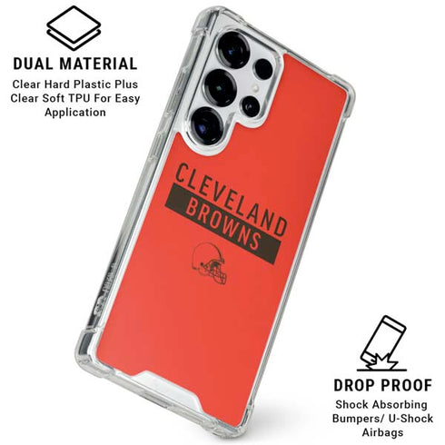 NFL Cleveland Browns Orange Performance Series Galaxy S25 Ultra Clear Case
