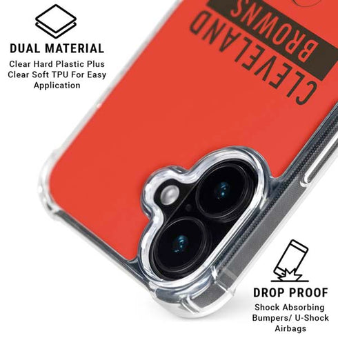NFL Cleveland Browns Orange Performance Series iPhone 16 Plus Clear Case