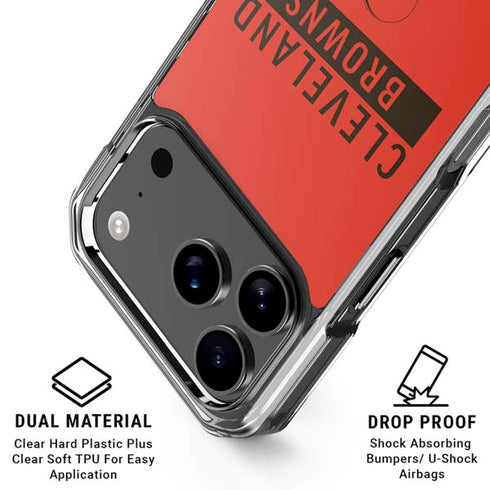NFL Cleveland Browns Orange Performance Series iPhone 18 Pro Clear Case