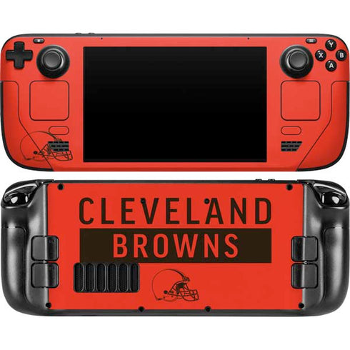 NFL Cleveland Browns Orange Performance Series Steam Deck Handheld Gaming Computer OLED Skin
