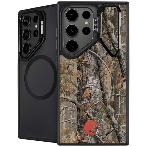 NFL Cleveland Browns Realtree AP Camo Galaxy S25 Ultra Kickstand Case