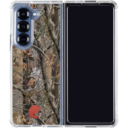 NFL Cleveland Browns Realtree AP Camo Galaxy Z Fold6 Clear Case
