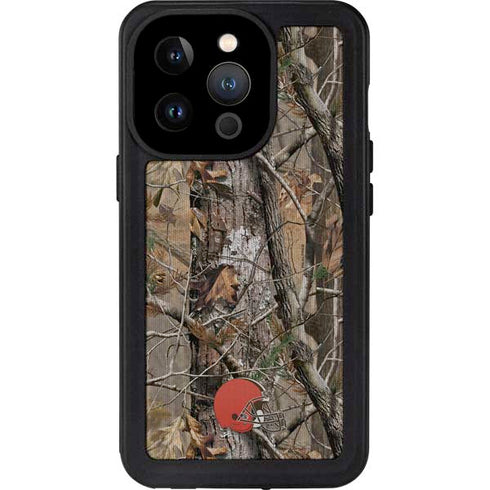 NFL Cleveland Browns Realtree AP Camo iPhone 15 Pro Waterproof Case