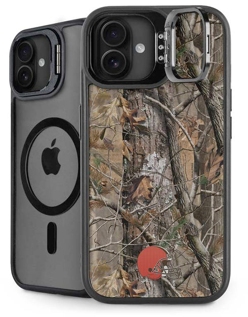NFL Cleveland Browns Realtree AP Camo iPhone 16 Plus Kickstand Case
