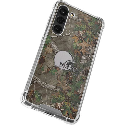 NFL Cleveland Browns Realtree Xtra Green Camo Galaxy S24 FE Clear Case