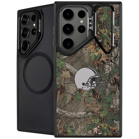 NFL Cleveland Browns Realtree Xtra Green Camo Galaxy S25 Ultra Kickstand Case