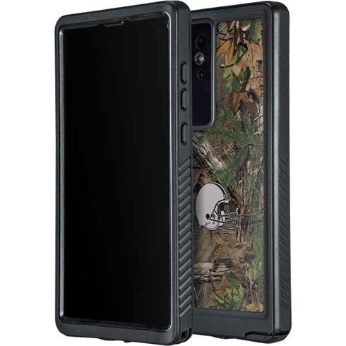 NFL Cleveland Browns Realtree Xtra Green Camo Galaxy S24 Ultra Waterproof Case