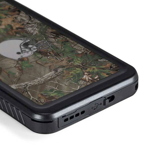 NFL Cleveland Browns Realtree Xtra Green Camo Galaxy S24 Waterproof Case