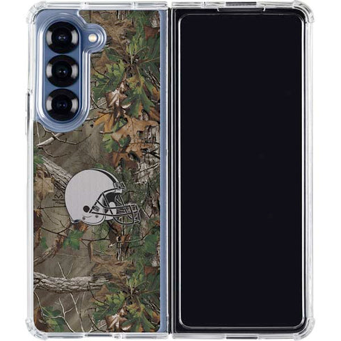 NFL Cleveland Browns Realtree Xtra Green Camo Galaxy Z Fold6 Clear Case