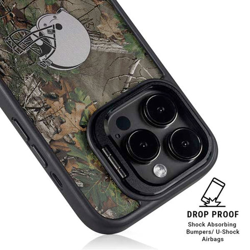 NFL Cleveland Browns Realtree Xtra Green Camo iPhone 15 Pro Max Kickstand Case