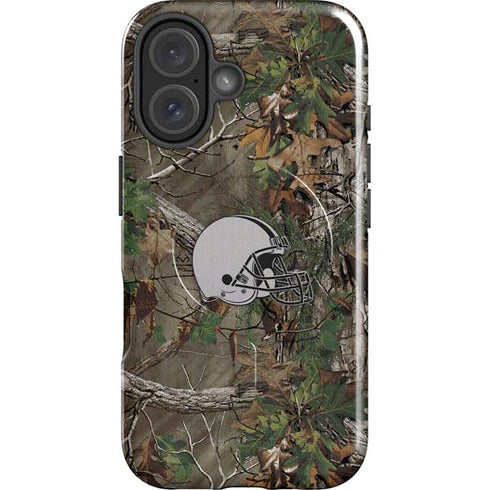 NFL Cleveland Browns Realtree Xtra Green Camo iPhone 16 Plus Magsafe Impact Case
