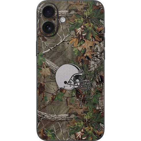 NFL Cleveland Browns Realtree Xtra Green Camo iPhone 16 Plus Skin