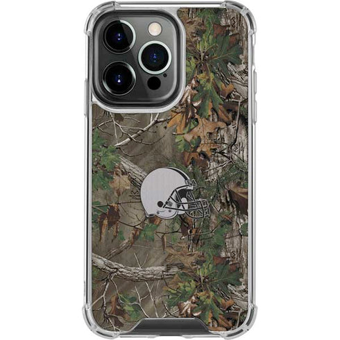 NFL Cleveland Browns Realtree Xtra Green Camo iPhone 16 Pro Clear Case