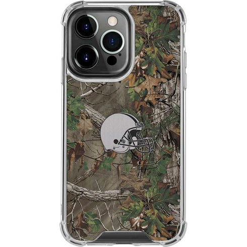 NFL Cleveland Browns Realtree Xtra Green Camo iPhone 16 Pro Max Clear Case