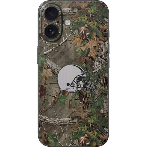 NFL Cleveland Browns Realtree Xtra Green Camo iPhone 16 Skin