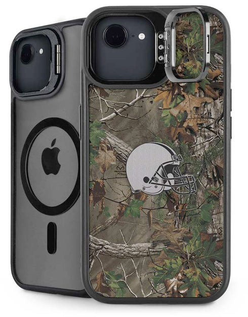 NFL Cleveland Browns Realtree Xtra Green Camo iPhone 16e Kickstand Case