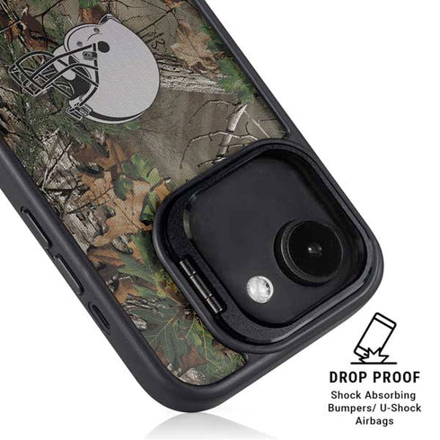 NFL Cleveland Browns Realtree Xtra Green Camo iPhone 16e Kickstand Case