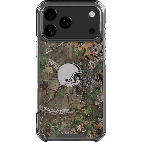 NFL Cleveland Browns Realtree Xtra Green Camo iPhone 18 Pro Max Clear Case